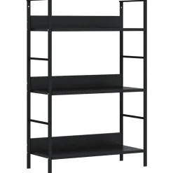 vidaXL Estantería de 3 niveles madera ingeniería 60x27,6x90,5 cm Negro Discount