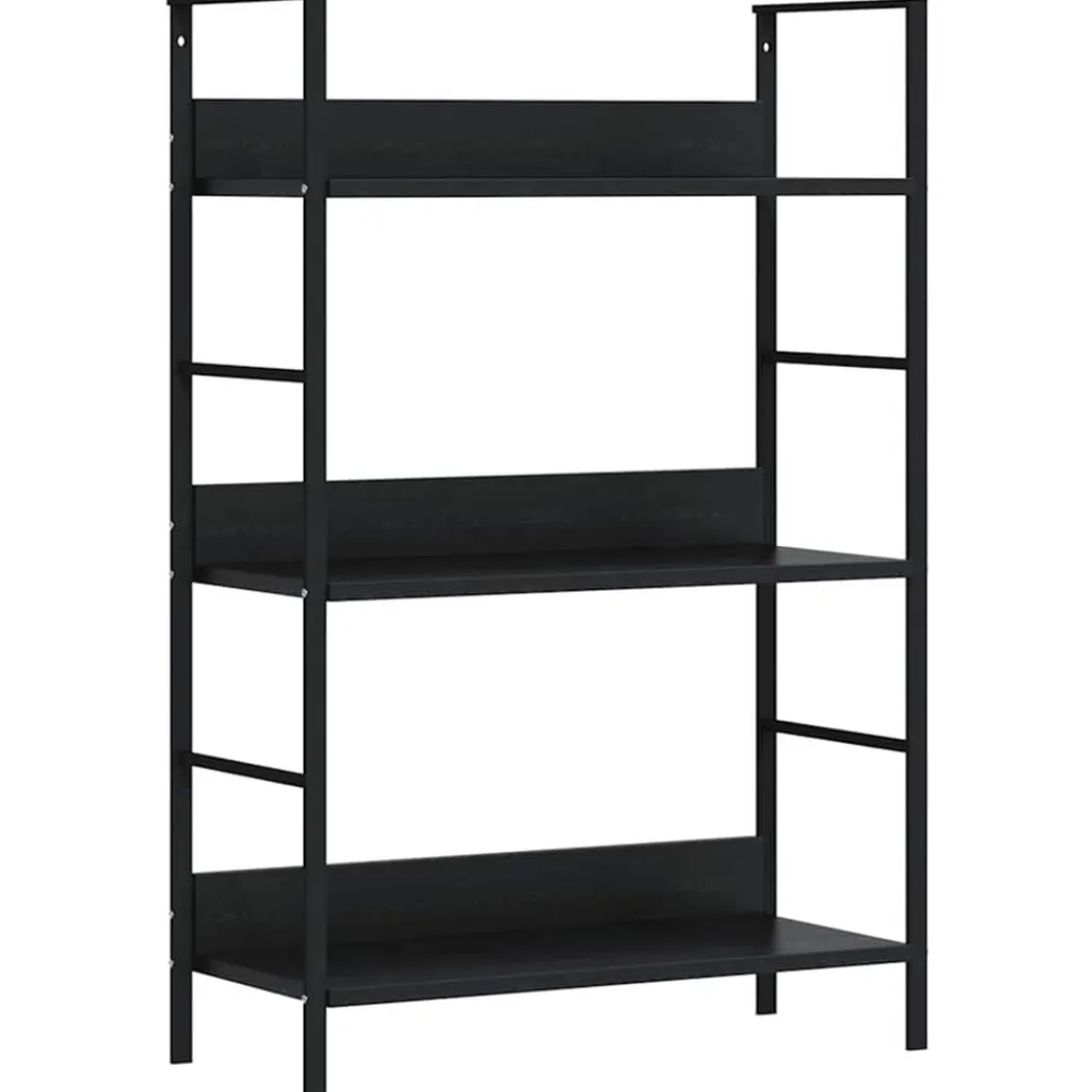 vidaXL Estantería de 3 niveles madera ingeniería 60x27,6x90,5 cm Negro Discount