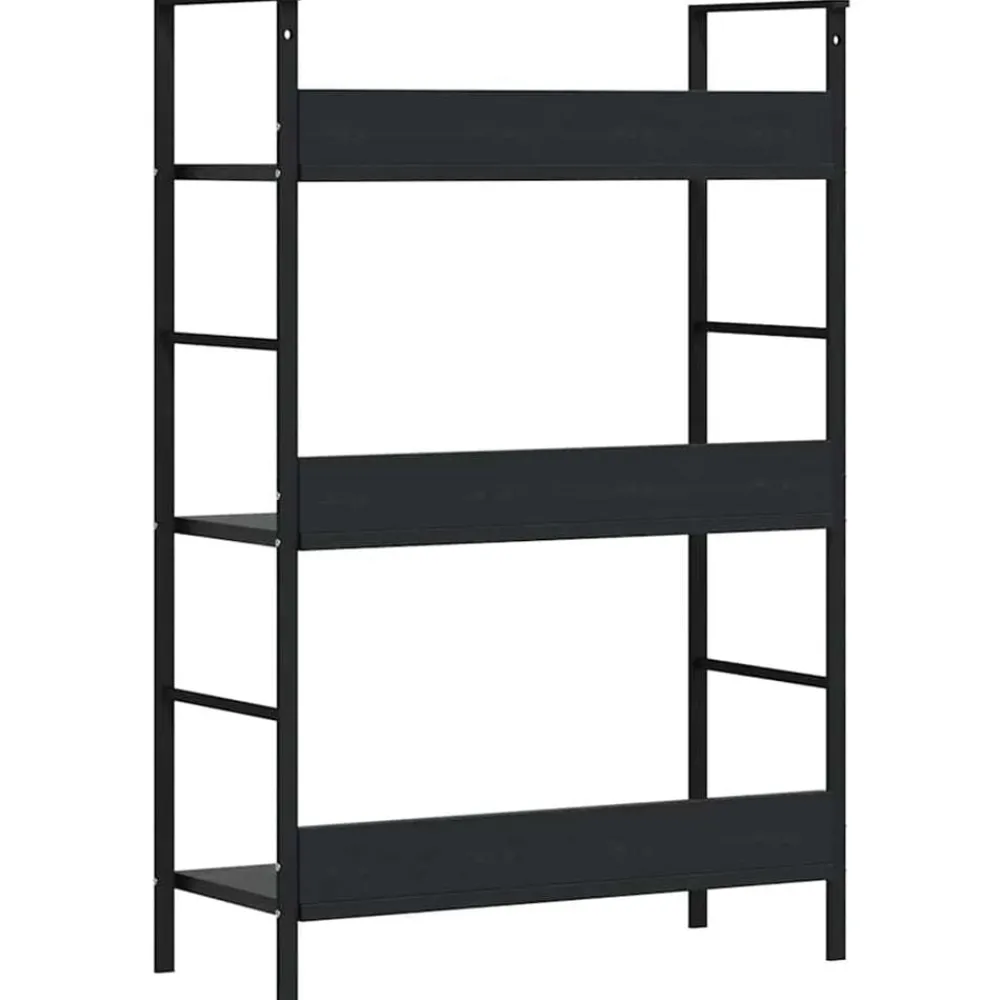 vidaXL Estantería de 3 niveles madera ingeniería 60x27,6x90,5 cm Negro Discount