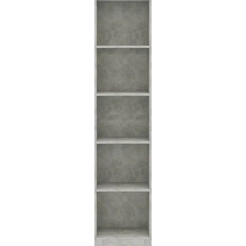 vidaXL Estanterías-Estantería de 5 niveles contrachapada gris hormigón 40x24x175cm