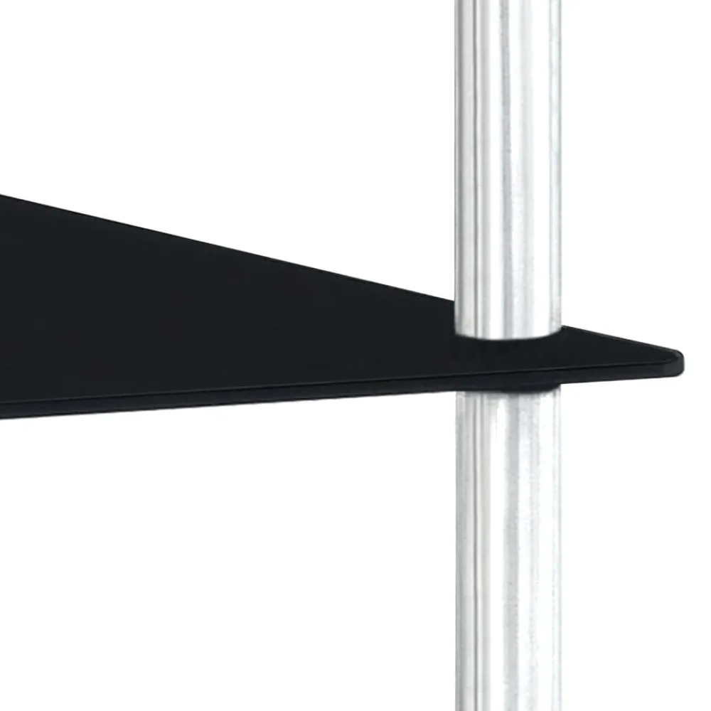 vidaXL Estantería de 2 niveles vidrio templado 40x40x47cm Negro Clearance