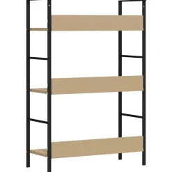 vidaXL Estantería de 3 niveles madera ingeniería roble 60x27,6x90,5 cm Roble y negro Online
