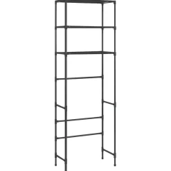 vidaXL Estantería de 3 niveles sobre inodoro 53x28x169 cm Negro Outlet