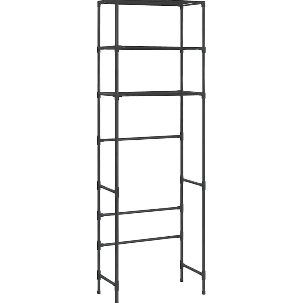 vidaXL Estantería de 3 niveles sobre inodoro 53x28x169 cm Negro Outlet