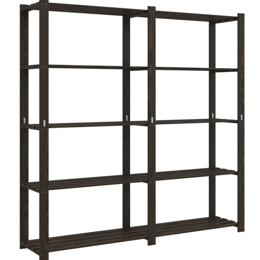 vidaXL Almacenamiento Industrial-Estantería de 5 niveles madera maciza pino 170x38x170 cm