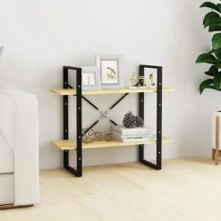 vidaXL Estantería de 2 niveles madera maciza de pino 80x30x70 cm Natural Sale