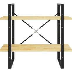 vidaXL Estantería de 2 niveles madera maciza de pino 80x30x70 cm Natural Sale