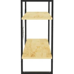 vidaXL Estantería de 2 niveles madera maciza de pino 80x30x70 cm Natural Sale