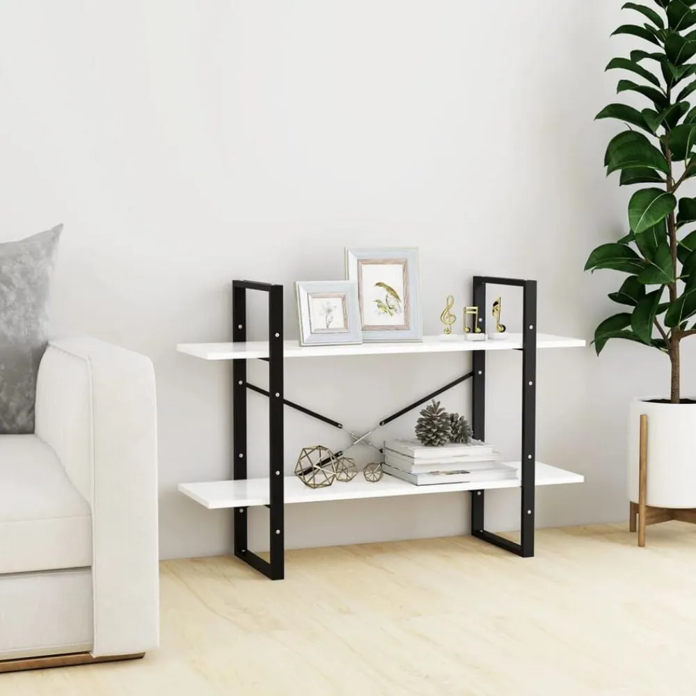 vidaXL Estanterías-Estantería de 2 niveles madera contrachapada 100x30x70cm