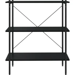 vidaXL Estanterías-Estantería de 3 niveles negra 80x40x92 cm