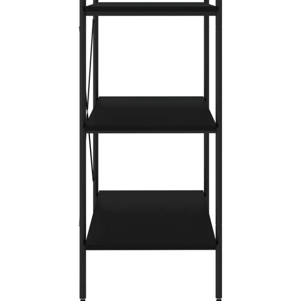 vidaXL Estanterías-Estantería de 3 niveles negra 80x40x92 cm