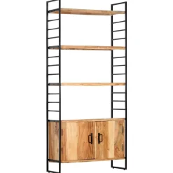 vidaXL Estanterías-Estantería de 4 niveles madera maciza de acacia 80x30x180 cm