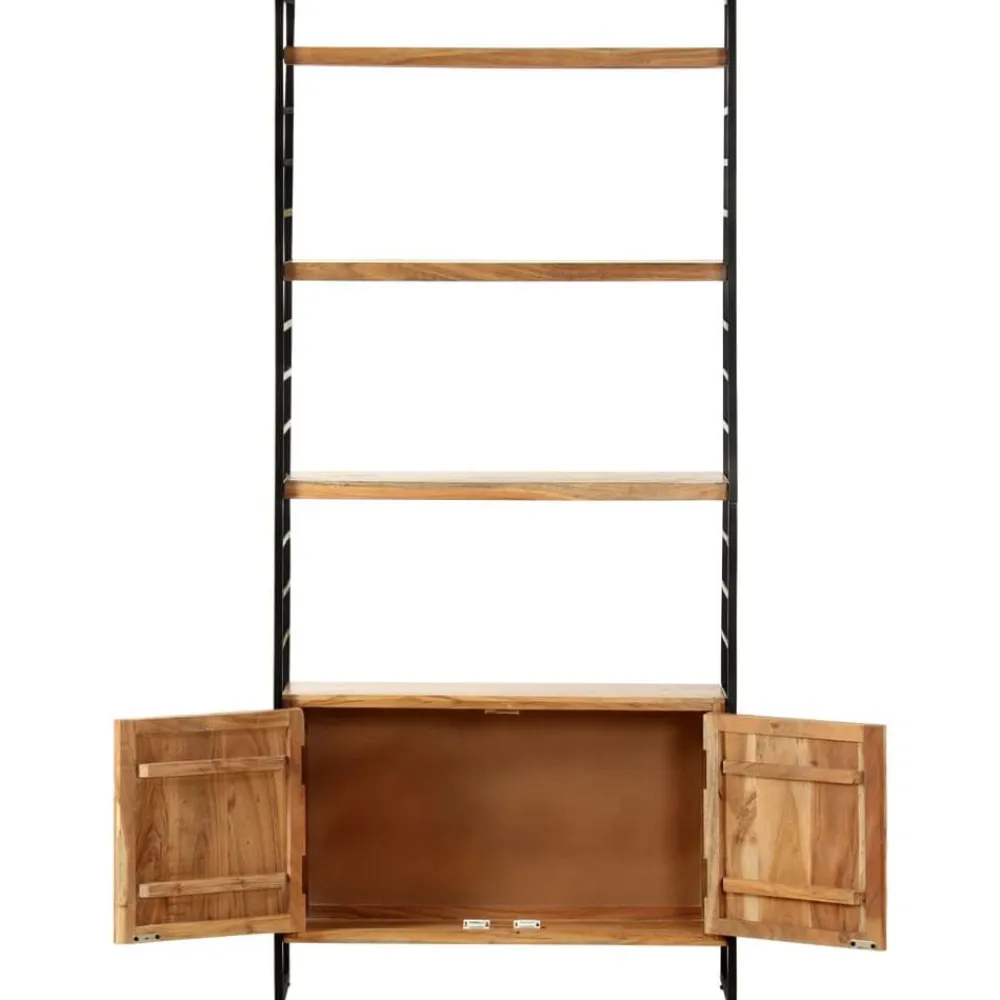 vidaXL Estanterías-Estantería de 4 niveles madera maciza de acacia 80x30x180 cm