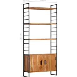 vidaXL Estanterías-Estantería de 4 niveles madera maciza de acacia 80x30x180 cm