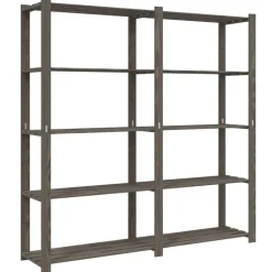 vidaXL Estantería de 5 niveles madera maciza pino 170x38x170 cm Gris Best
