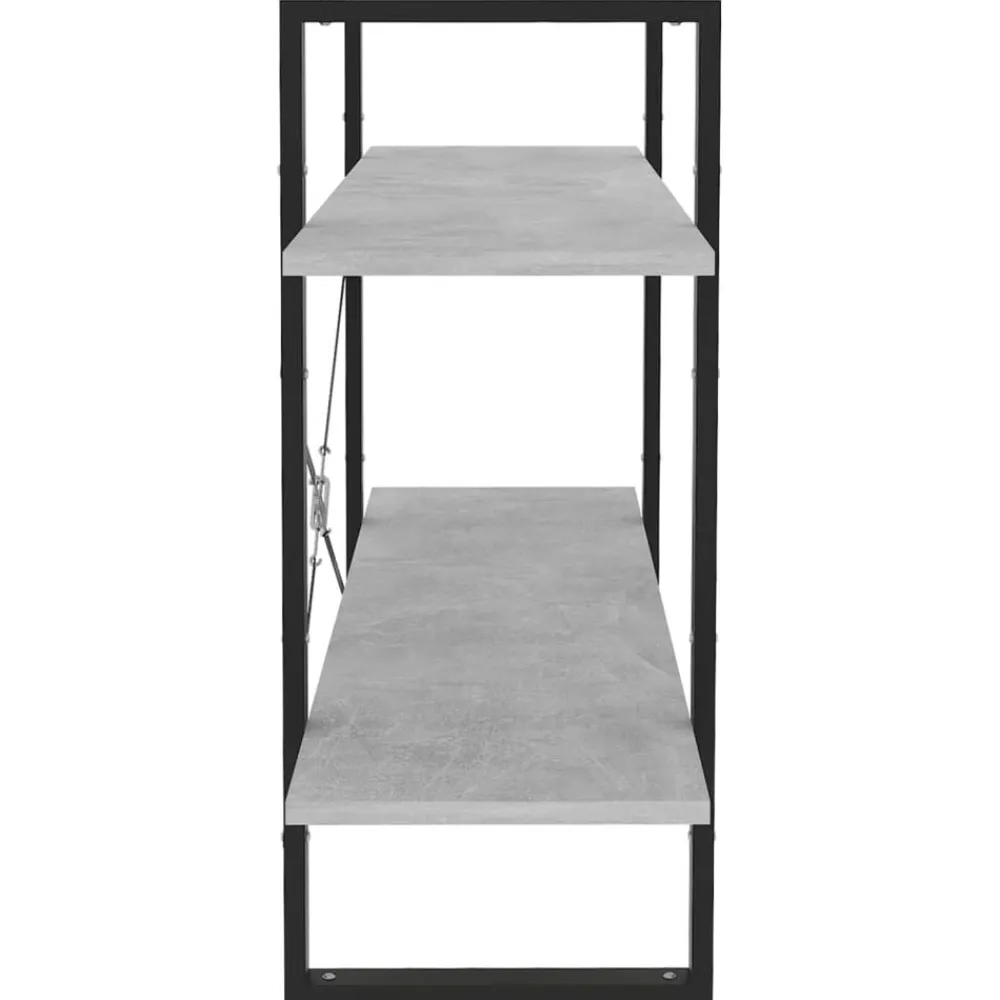 vidaXL Estantería de 2 niveles contrachapada gris hormigón 100x30x70cm Gris hormigón
