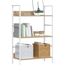 vidaXL Estanterías-Estantería de 3 niveles madera ingeniería roble 60x27,6x90,5 cm