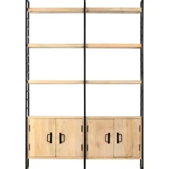 vidaXL Estantería de 4 niveles madera maciza de mango 124x30x180 cm Clearance