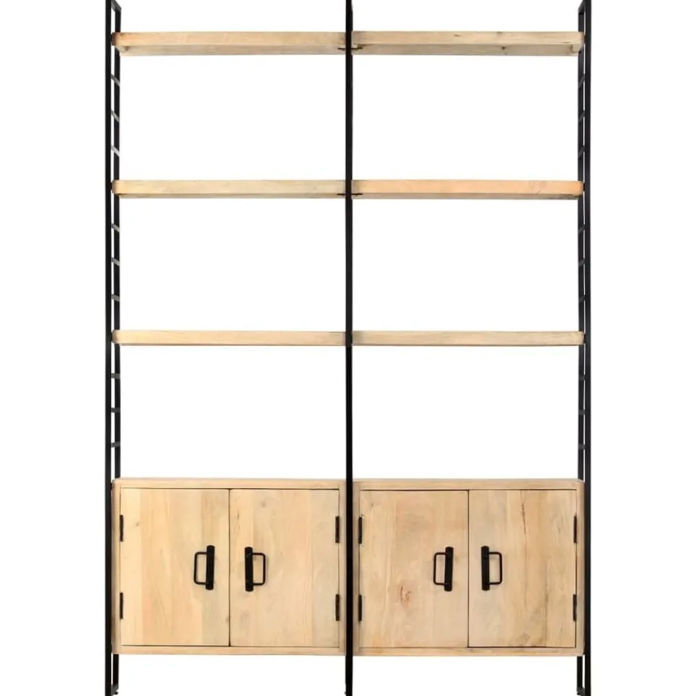 vidaXL Estantería de 4 niveles madera maciza de mango 124x30x180 cm Clearance