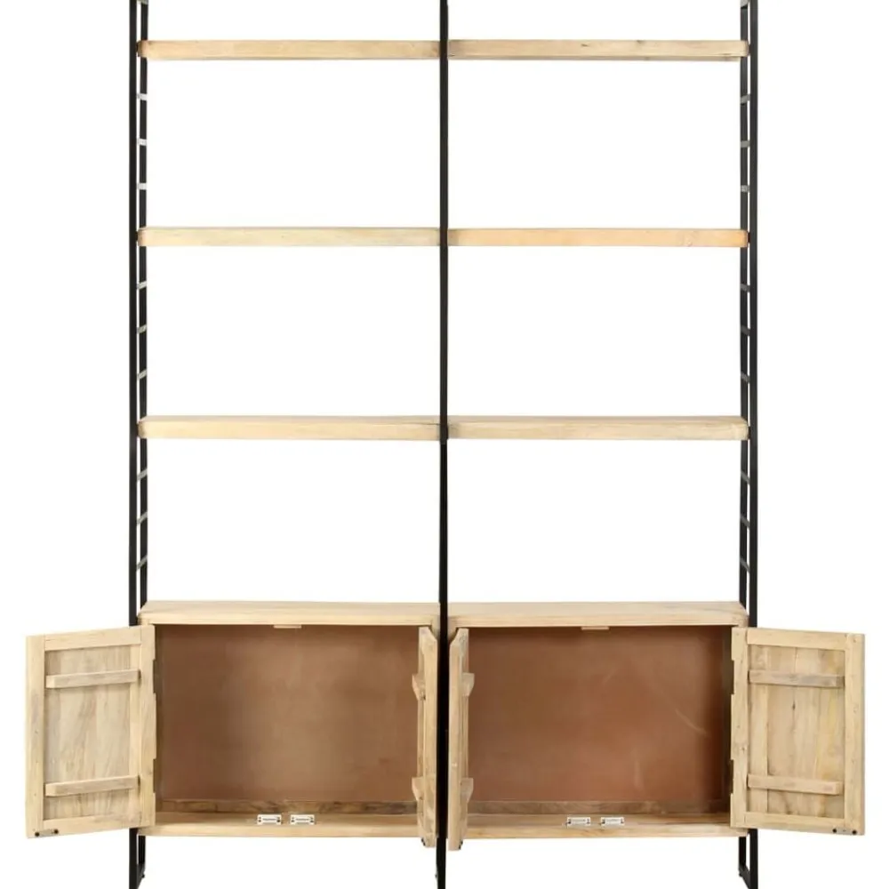 vidaXL Estantería de 4 niveles madera maciza de mango 124x30x180 cm Clearance