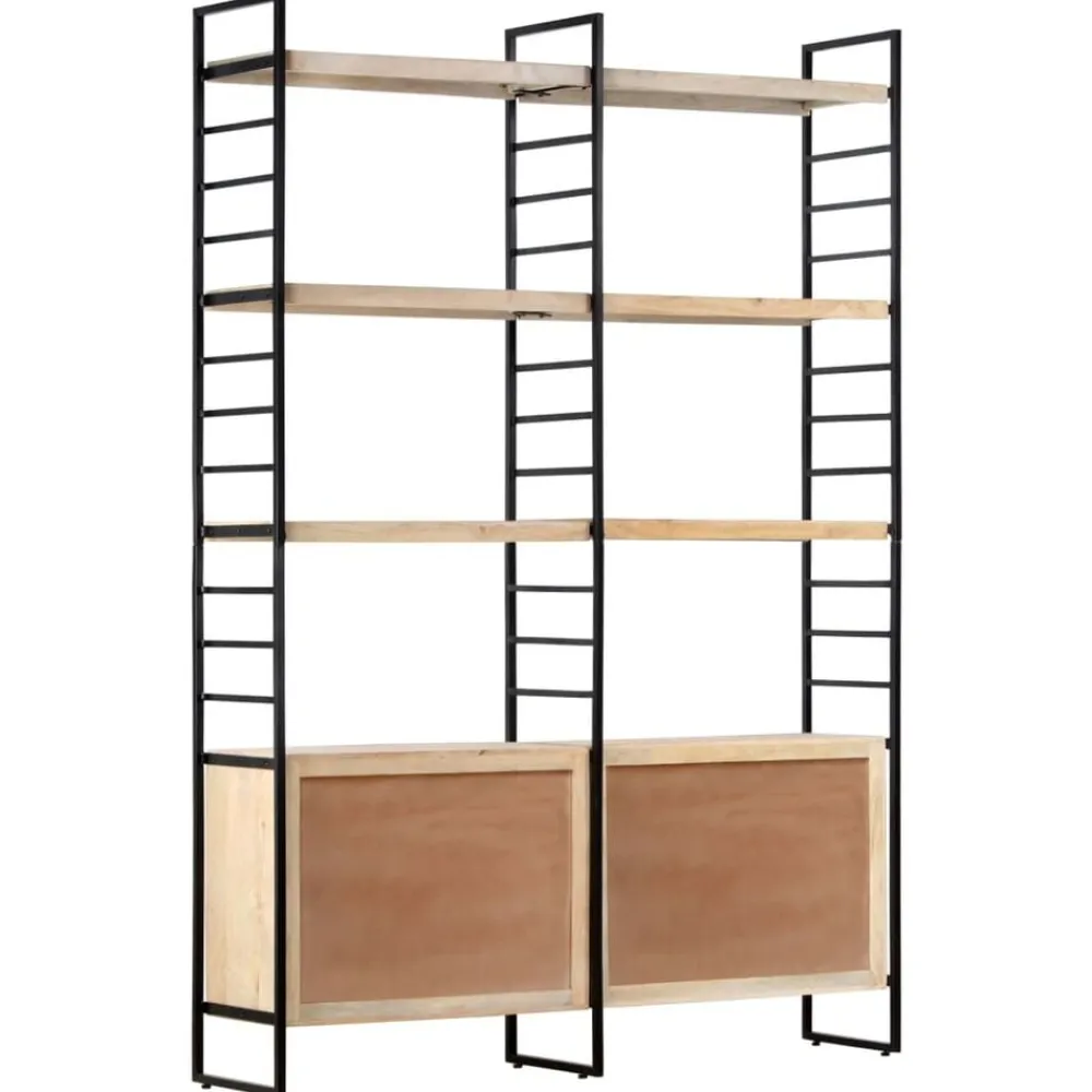 vidaXL Estantería de 4 niveles madera maciza de mango 124x30x180 cm Clearance