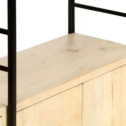 vidaXL Estantería de 4 niveles madera maciza de mango 124x30x180 cm Clearance