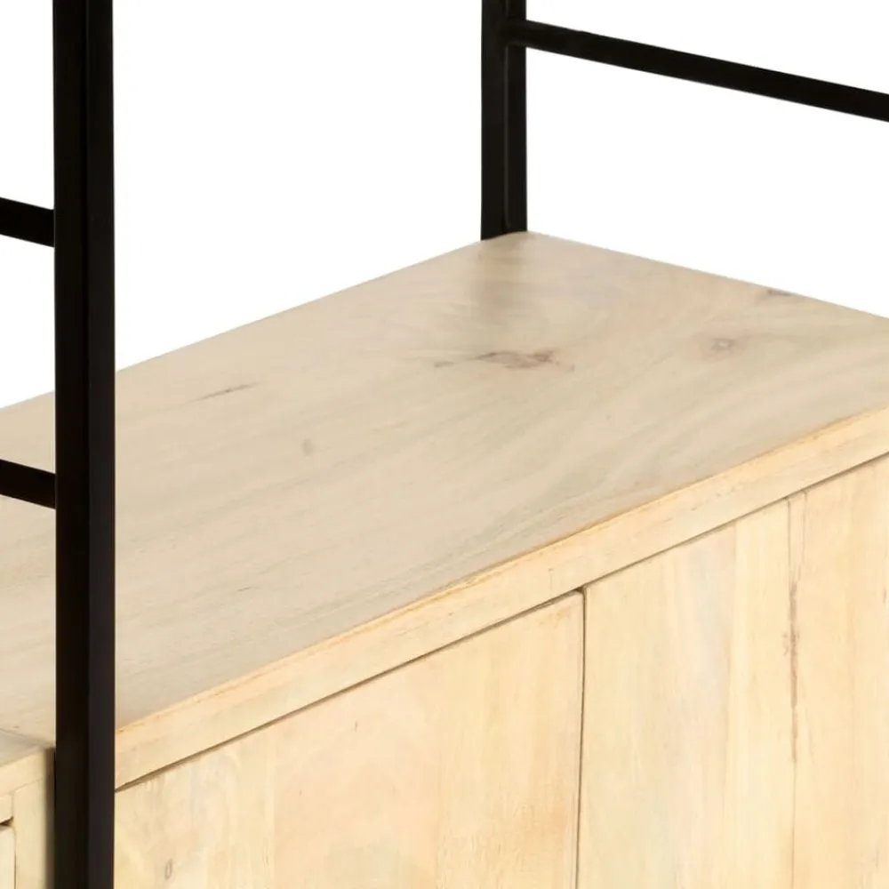 vidaXL Estantería de 4 niveles madera maciza de mango 124x30x180 cm Clearance