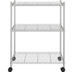 vidaXL Estantería de 3 niveles con ruedas 60x35x81 cm 150 kg Cromado New