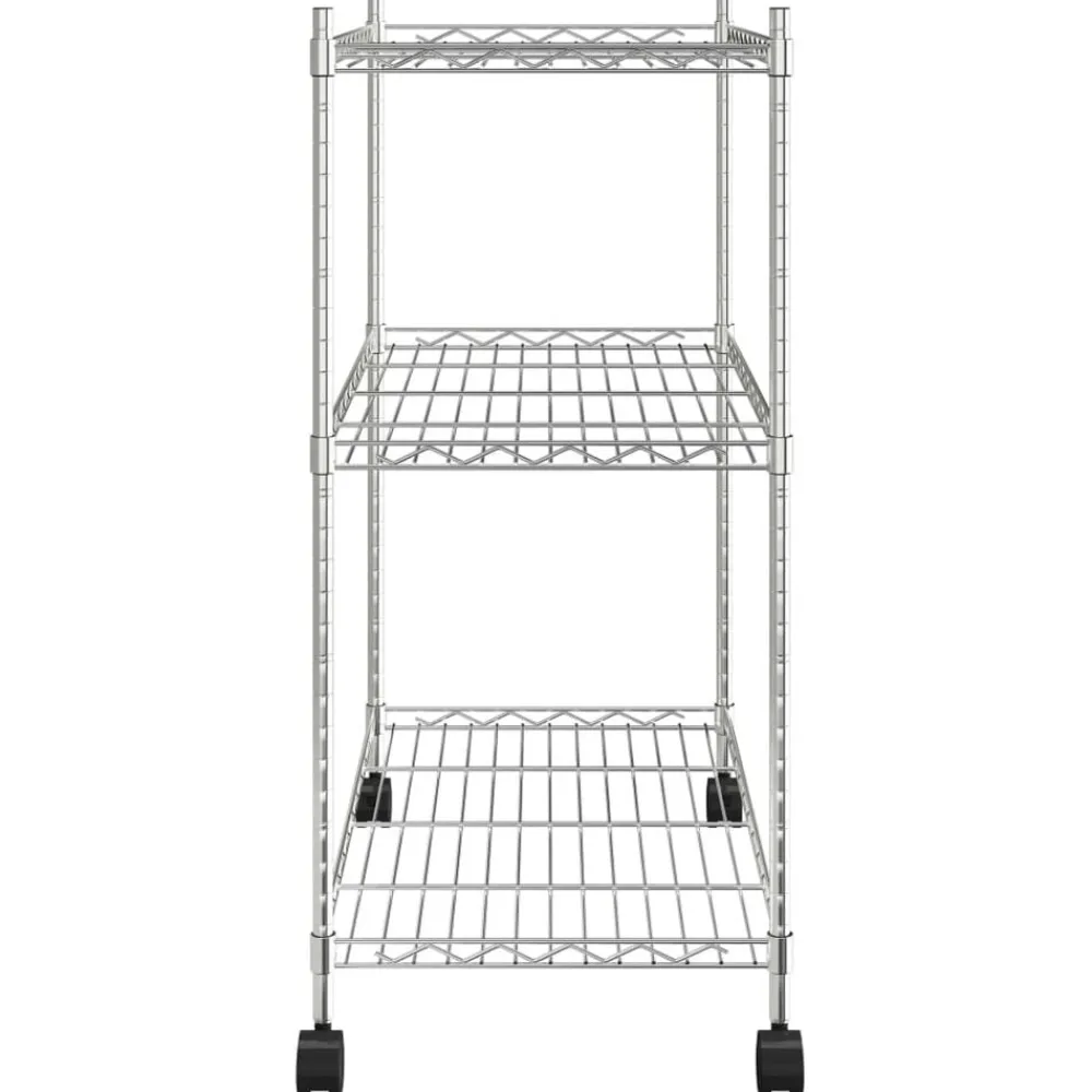 vidaXL Estantería de 3 niveles con ruedas 60x35x81 cm 150 kg Cromado New