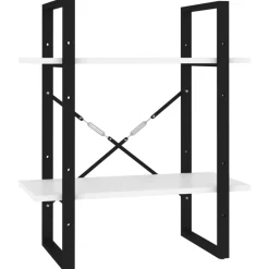 vidaXL Estantería de 2 niveles madera contrachapada 60x30x70 cm Blanco Outlet