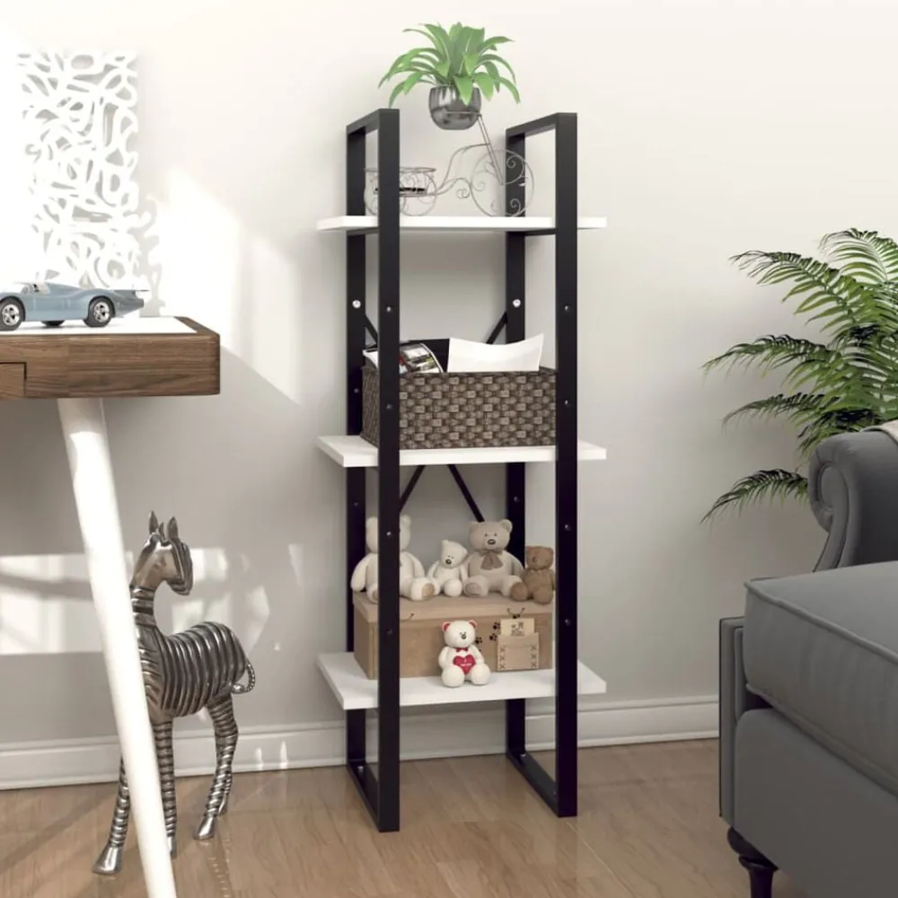 vidaXL Estantería de 3 niveles madera contrachapada 40x30x105cm Blanco Sale