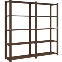 vidaXL Almacenamiento Industrial-Estantería de 5 niveles madera maciza pino marrón 170x38x170 cm