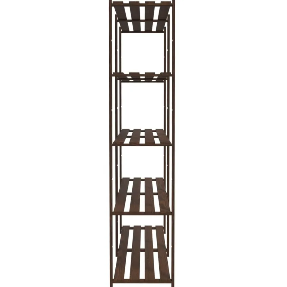 vidaXL Almacenamiento Industrial-Estantería de 5 niveles madera maciza pino marrón 170x38x170 cm