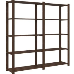 vidaXL Almacenamiento Industrial-Estantería de 5 niveles madera maciza pino marrón 170x38x170 cm