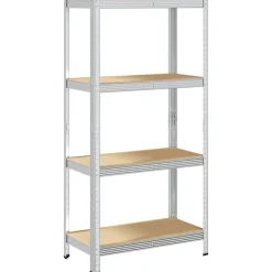vidaXL Estantería de acero y MDF 80x40x160 cm Plateado Outlet