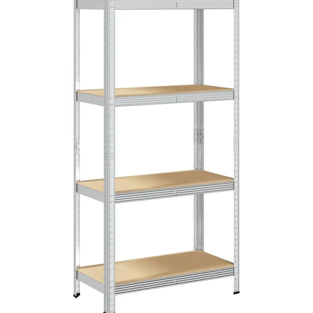 vidaXL Estantería de acero y MDF 80x40x160 cm Plateado Outlet