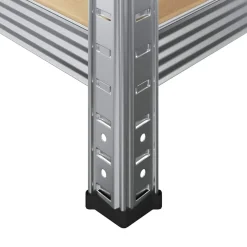vidaXL Estantería de acero y MDF 80x40x160 cm Plateado Outlet