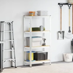 vidaXL Estantería de acero y MDF 80x40x160 cm Plateado Outlet