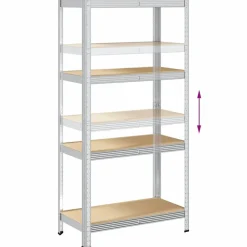 vidaXL Estantería de acero y MDF 80x40x160 cm Plateado Outlet