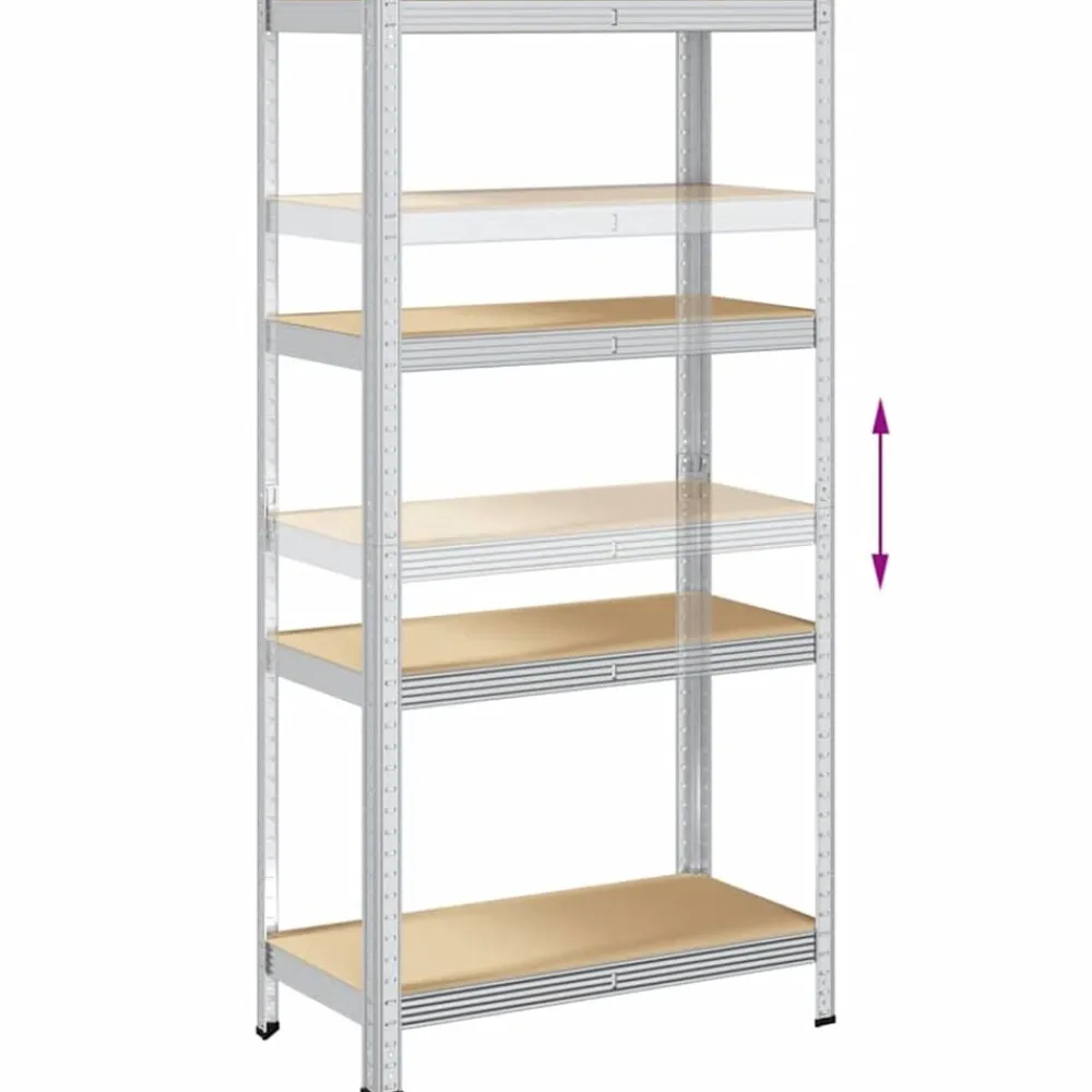 vidaXL Estantería de acero y MDF 80x40x160 cm Plateado Outlet