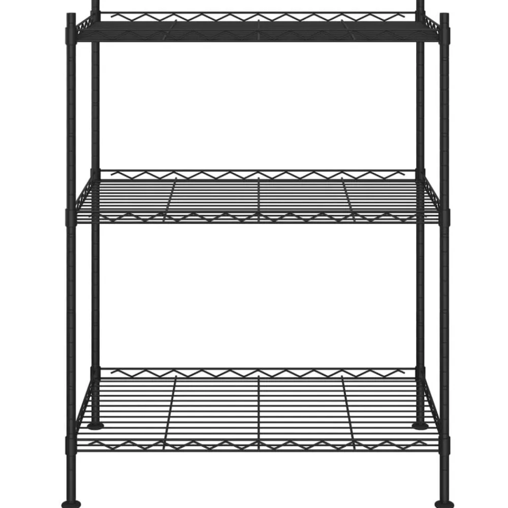 vidaXL Estantería de almacenaje de 3 niveles 60x35x76 cm 150 kg Negro Clearance
