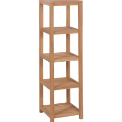 vidaXL Estanterías-Estantería de baño 4 niveles madera teca maciza 42x42x165 cm