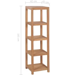 vidaXL Estanterías-Estantería de baño 4 niveles madera teca maciza 42x42x165 cm