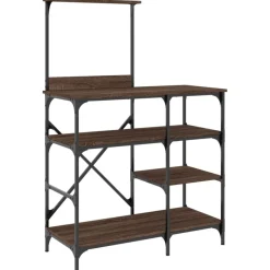 vidaXL Estantería de cocina madera ingeniería metal marrón 90x40x132cm Marr&oacute;n roble Hot