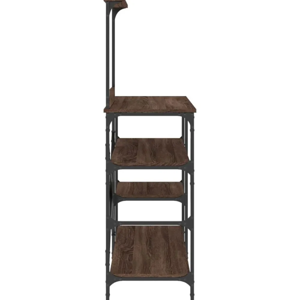 vidaXL Estantería de cocina madera ingeniería metal marrón 90x40x132cm Marrón roble Hot