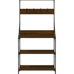 vidaXL Estantería de cocina con ganchos madera ingeniería marrón roble Marrón roble Best