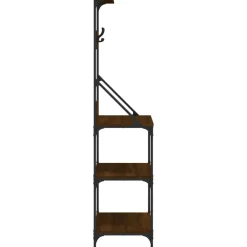 vidaXL Estantería de cocina con ganchos madera ingeniería marrón roble Marrón roble Best