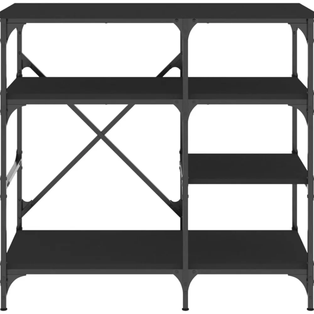 vidaXL Estantería de cocina madera ingeniería metal 90x40x84 cm Negro Best