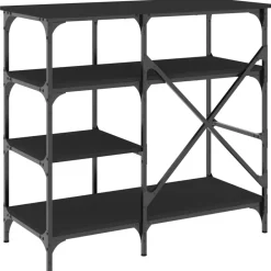 vidaXL Estantería de cocina madera ingeniería metal 90x40x84 cm Negro Best