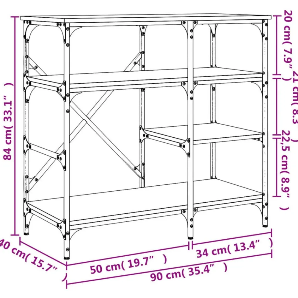 vidaXL Estantería de cocina madera ingeniería metal 90x40x84 cm Negro Best